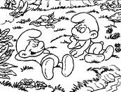 coloriage schtroumpf paresseux